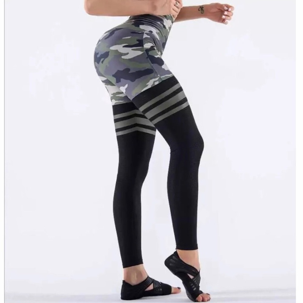 Sportswear Thigh High Sock Leggings - Camo